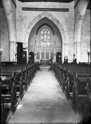 The interior of Christ Church before 1911. Photo from the Conrad Schick Library & Archive.